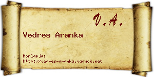 Vedres Aranka névjegykártya